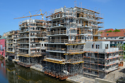 Riverhouse Bauphase Wasserseite Riverhouse Bauphase Wasserseite