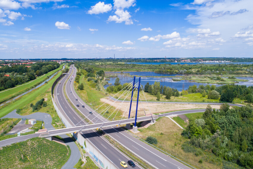 Pylonbr&uuml;cke Bild 02_Luftbild nach Norden