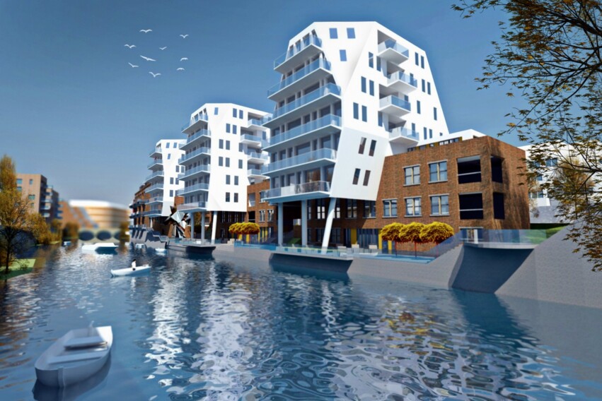 Riverhouse Perspektive Entwurf denda Architekten+MH Visualisierung